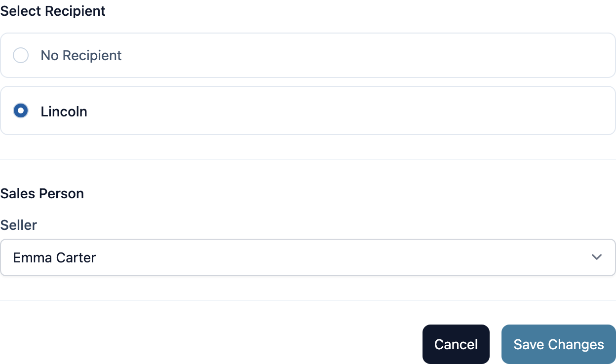 Choosing the seller for an order